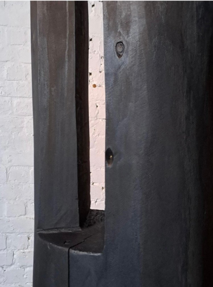 Abstract Sculpture In Burnt Chestnut Wood By The Belgian Sculptor Roland Lavianne (1948-2022)-photo-4