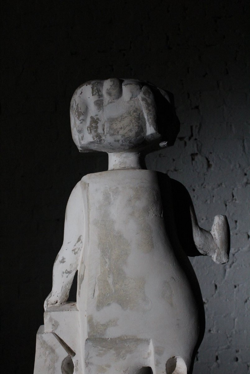 Plaster Sculpture "adrienne's Daughter" From 1962 By Belgian Sculptor Pol Spilliaert-photo-3