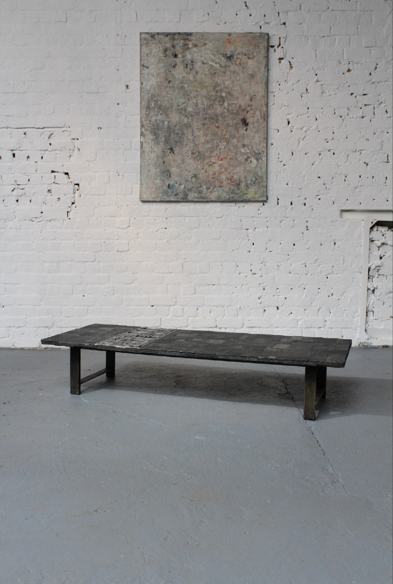 Slate Coffee Table By Belgian Artist Jules Dewaele, Pseudonym Pia Manu-photo-4