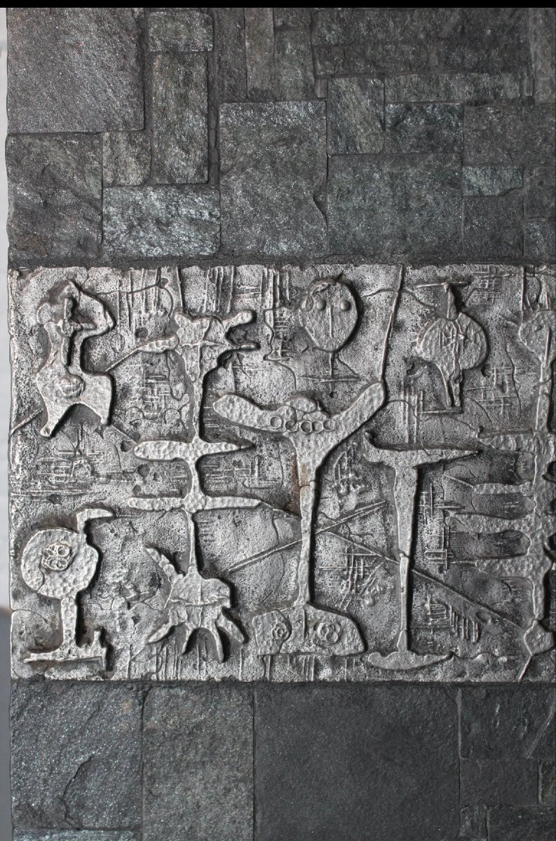 Slate Coffee Table By Belgian Artist Jules Dewaele, Pseudonym Pia Manu-photo-2