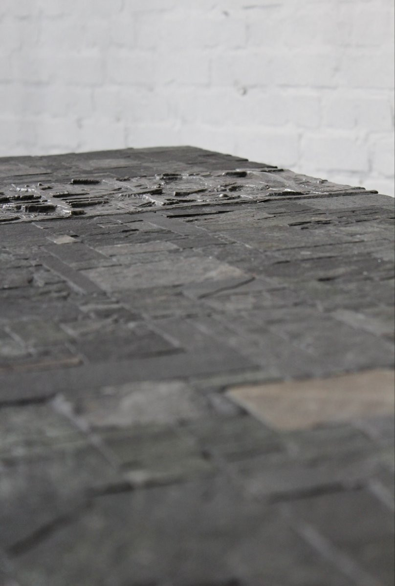 Slate Coffee Table By Belgian Artist Jules Dewaele, Pseudonym Pia Manu-photo-3