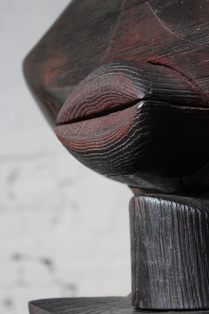Burnt Wood Totem Sculpture By Belgian Sculptor Jacky De Mayer-photo-6