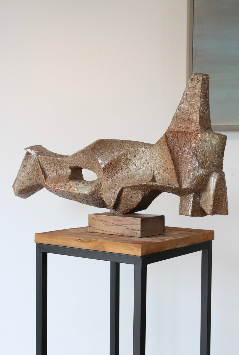 Chamotte Earthenware Ceramic By Belgian Ceramist Paul De Bruyne-photo-3