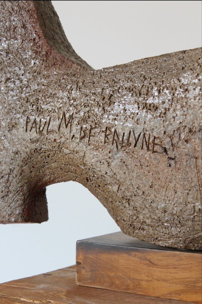 Chamotte Earthenware Ceramic By Belgian Ceramist Paul De Bruyne-photo-2