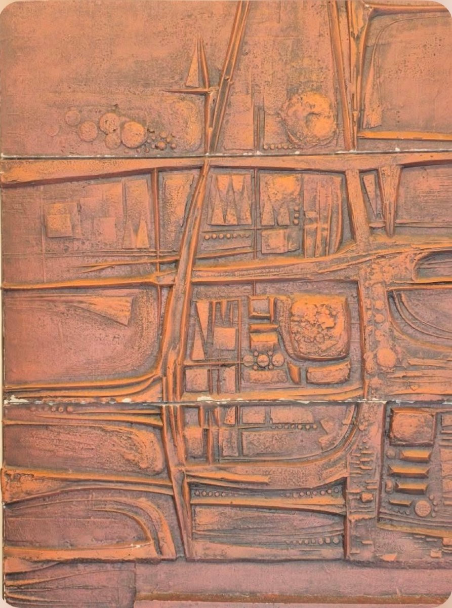 cheminée en ciment émaillé par Rogier Vandeweghe pour Amphora , signé , vers 1979-photo-4