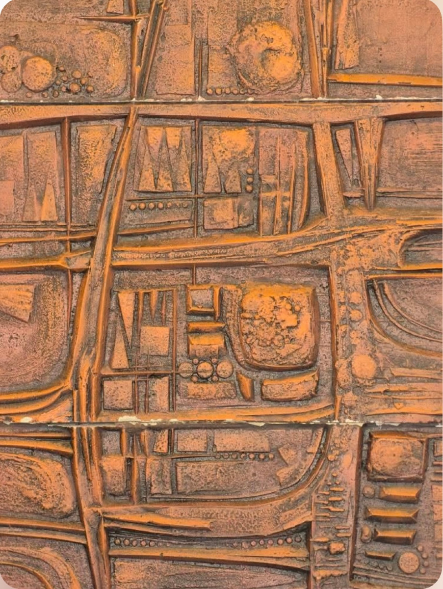 cheminée en ciment émaillé par Rogier Vandeweghe pour Amphora , signé , vers 1979-photo-7