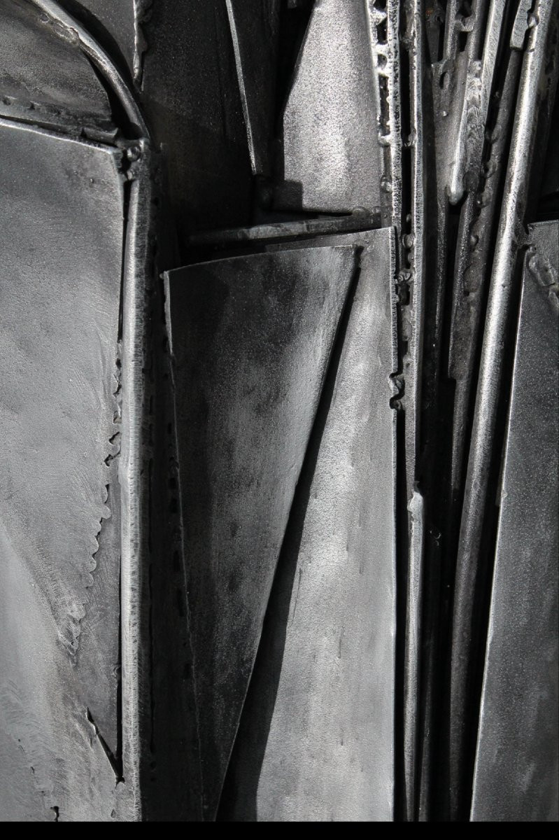 Christ (height 160 Cm) By The Belgian Sculptor Roger Bonduel (1930-2019) In Welded Steel -photo-3