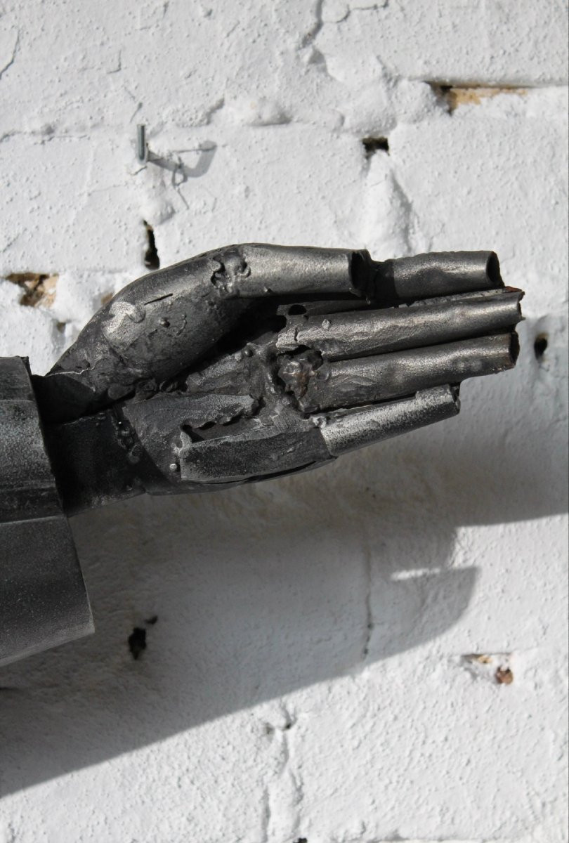 Christ (height 160 Cm) By The Belgian Sculptor Roger Bonduel (1930-2019) In Welded Steel -photo-5