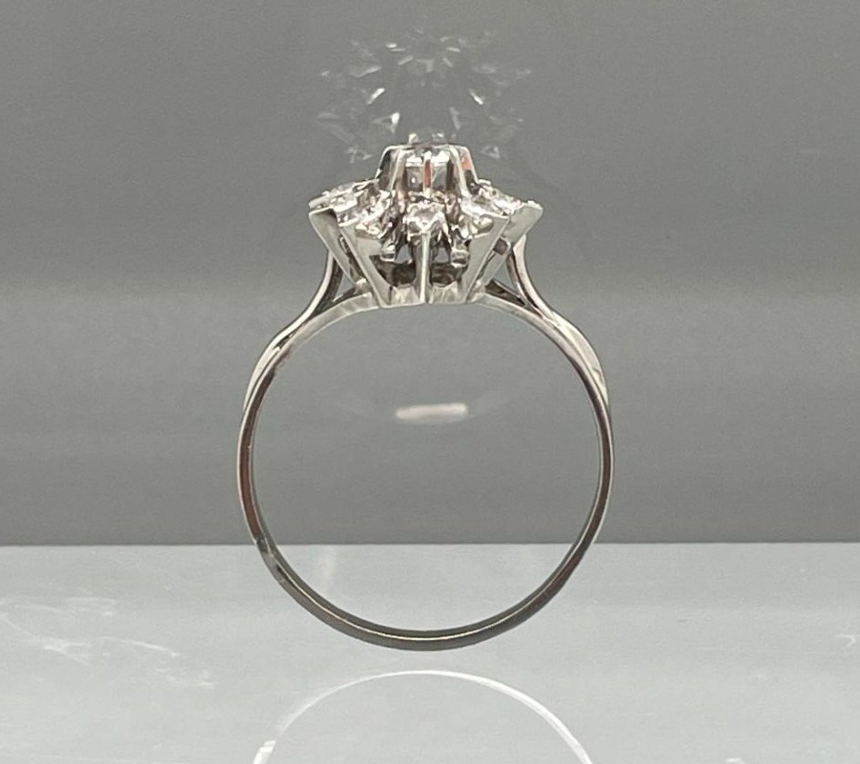 Bague en Or Blanc 18 carats sertie de Pierres -photo-3
