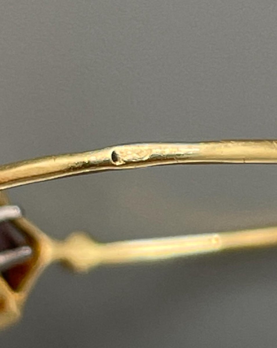 Bague Or jaune et Grenat-photo-3