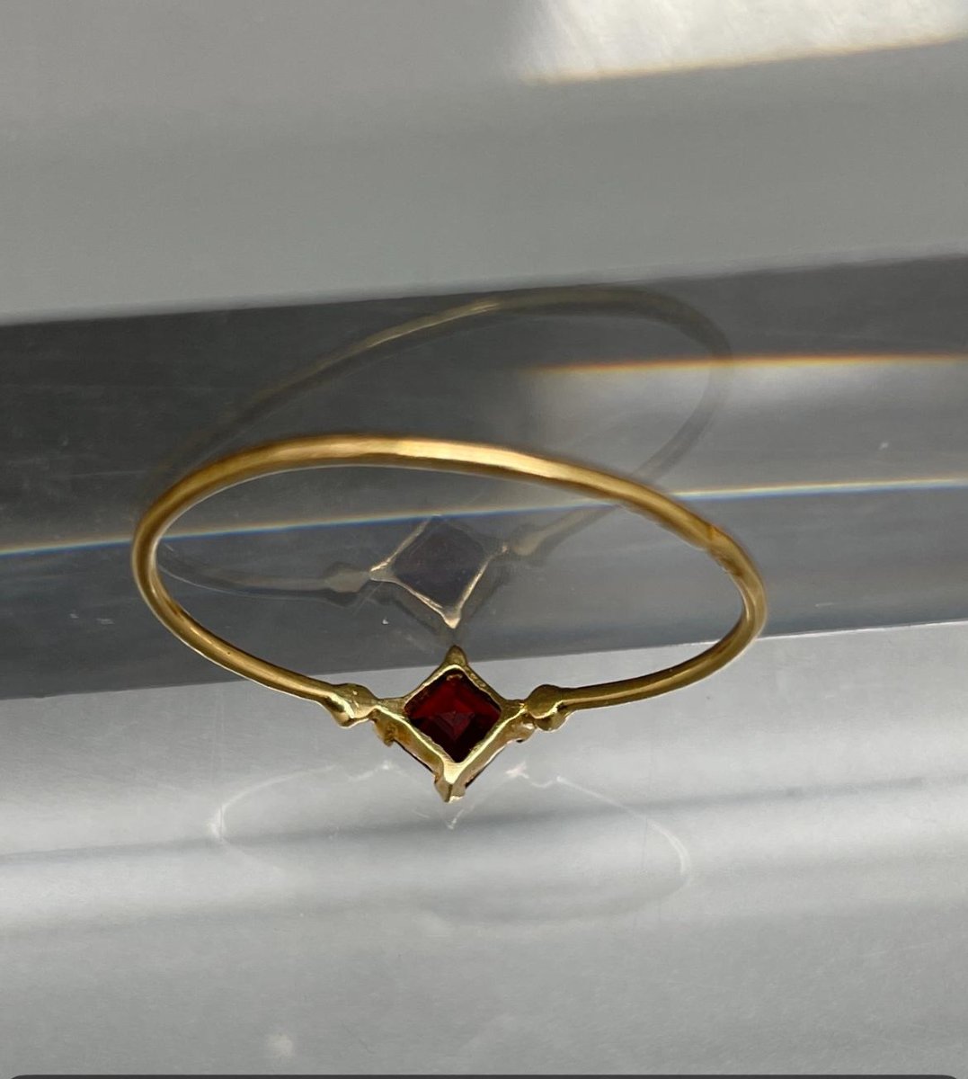 Bague Or jaune et Grenat-photo-4