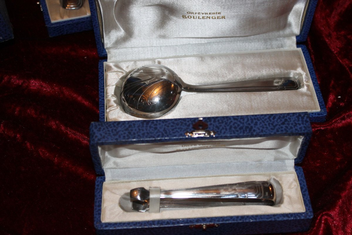 Silver Plated Cutlery Set From Boulenger 172 Pieces Art Deco Period-photo-3