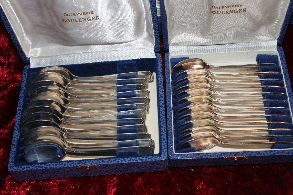Silver Plated Cutlery Set From Boulenger 172 Pieces Art Deco Period-photo-5