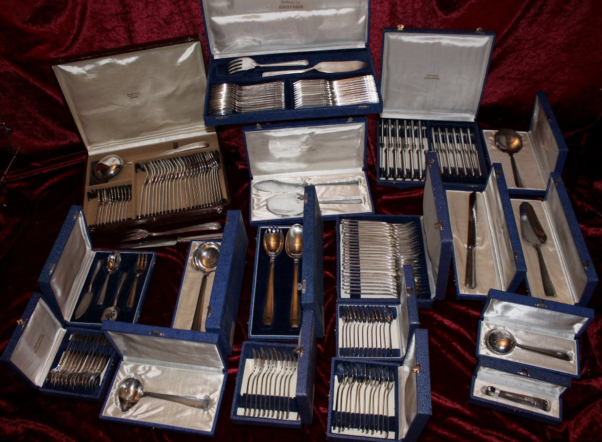 Silver Plated Cutlery Set From Boulenger 172 Pieces Art Deco Period