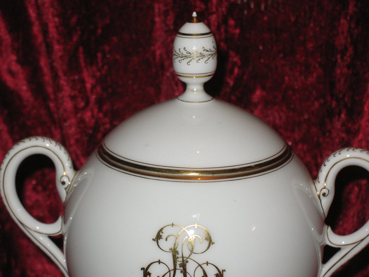 Service à thé en porcelaine de Paris d'une rare élégance époque 19ème-photo-7