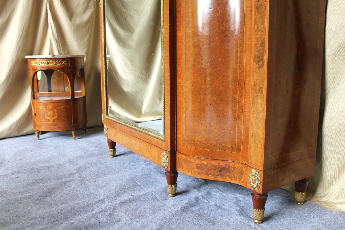 Bedroom In Marquetry And Rich Gilt Bronze Ornamentation 19th Louis XVI Style-photo-1