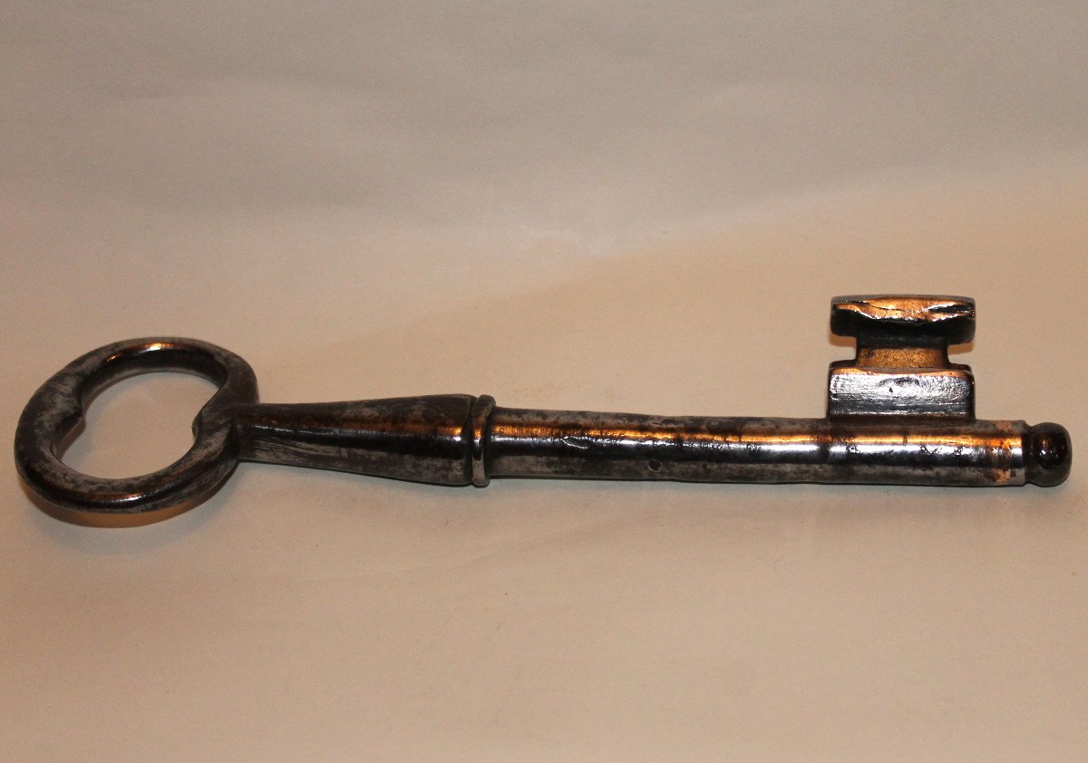 Large Wrought Iron Key From The 18th Century