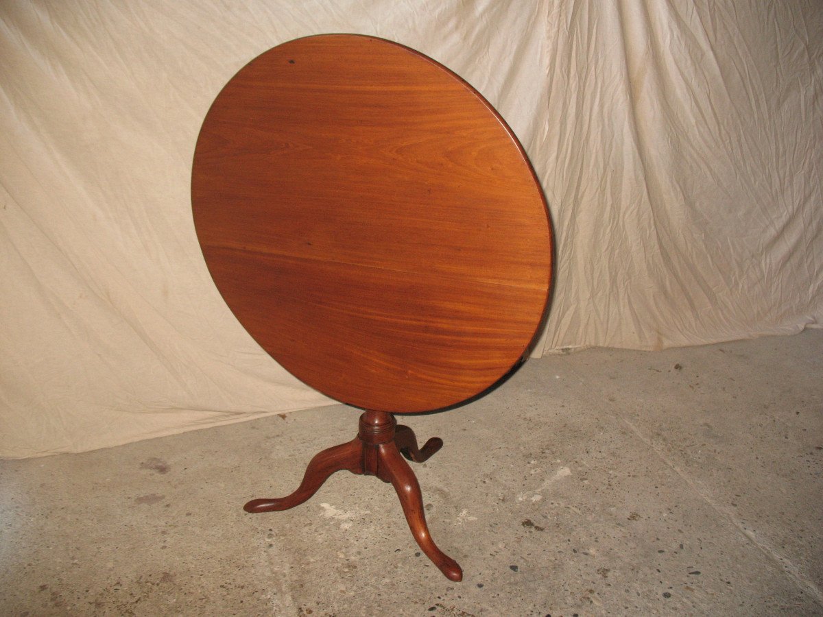 Tilting Pedestal Table In Solid Blond Mahogany, Louis XVI Period, 18th Century-photo-2