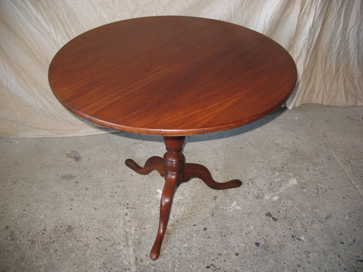 Tilting Pedestal Table In Solid Blond Mahogany, Louis XVI Period, 18th Century-photo-4