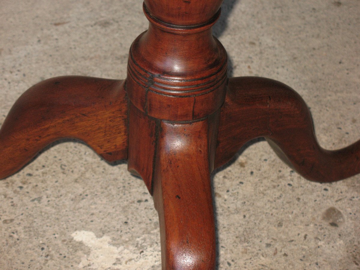 Tilting Pedestal Table In Solid Blond Mahogany, Louis XVI Period, 18th Century-photo-5