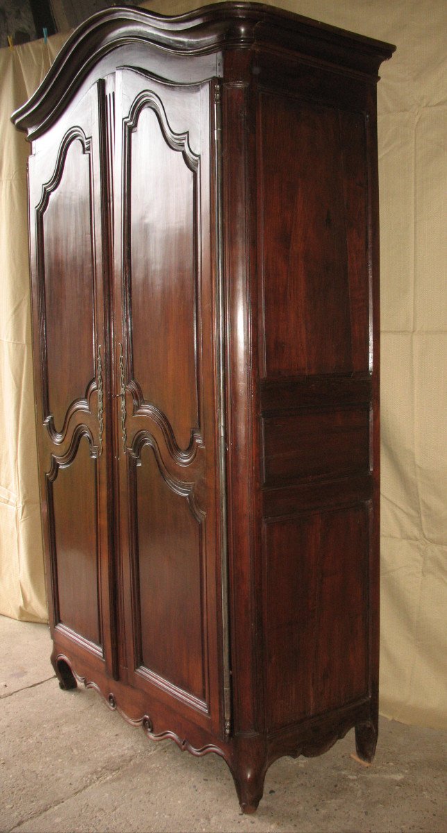 Armoire en bois fruitier début 19ème de style Louis XV-photo-4