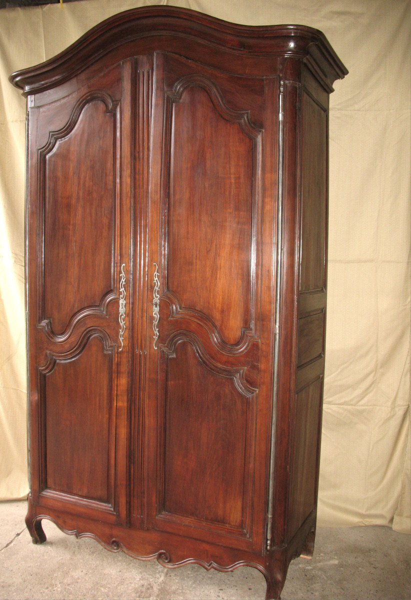 Armoire en bois fruitier début 19ème de style Louis XV-photo-5