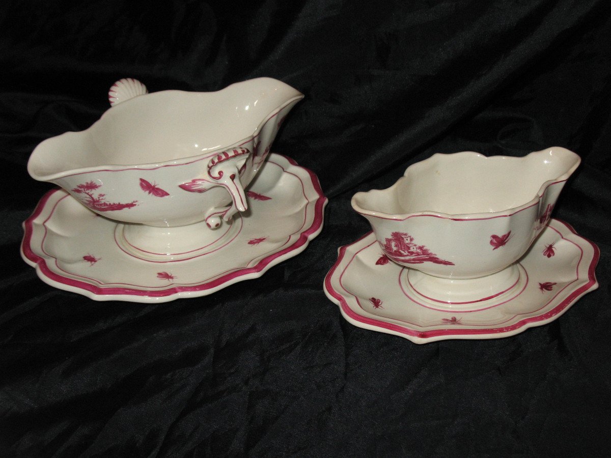 Gien Faience Table Service With Niderviller Decor Of 110 Pieces, Early 20th Century-photo-1