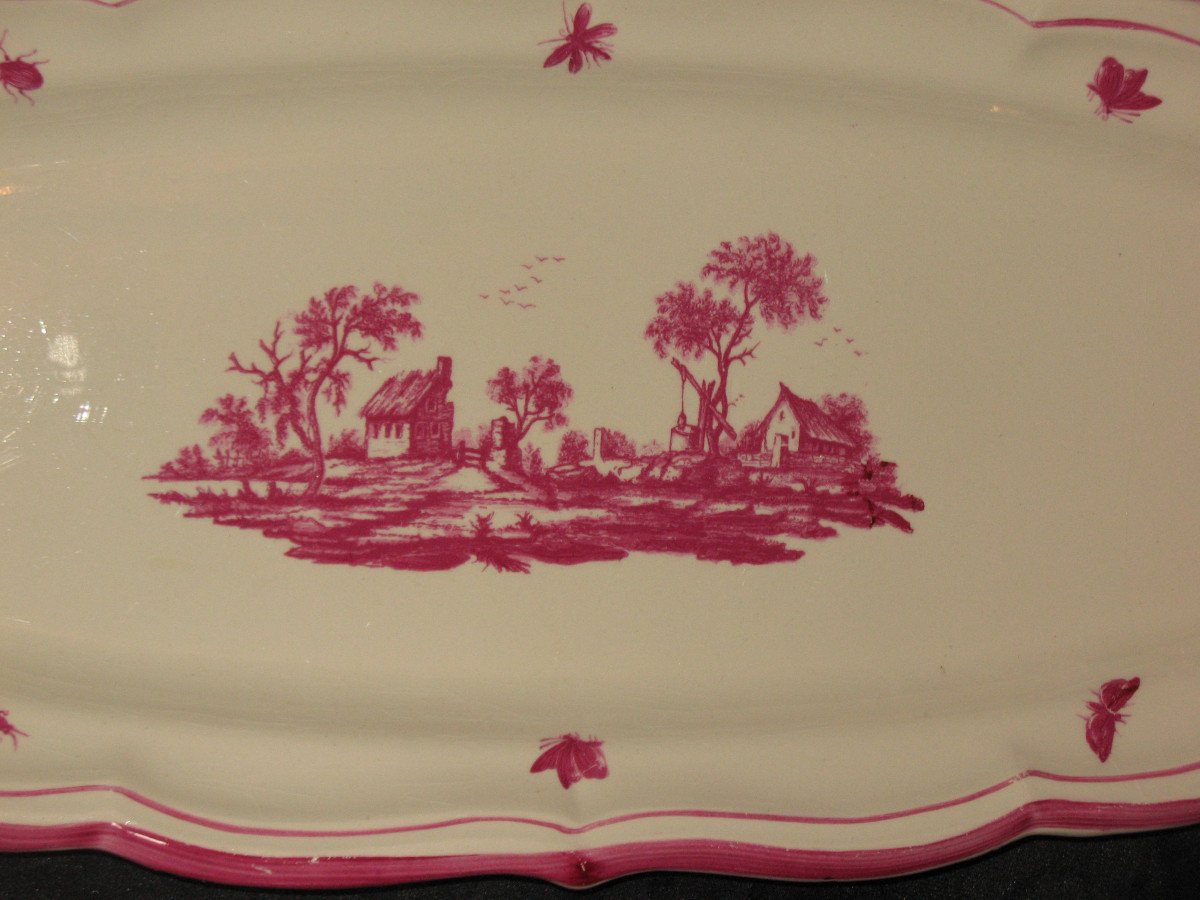 Gien Faience Table Service With Niderviller Decor Of 110 Pieces, Early 20th Century-photo-8
