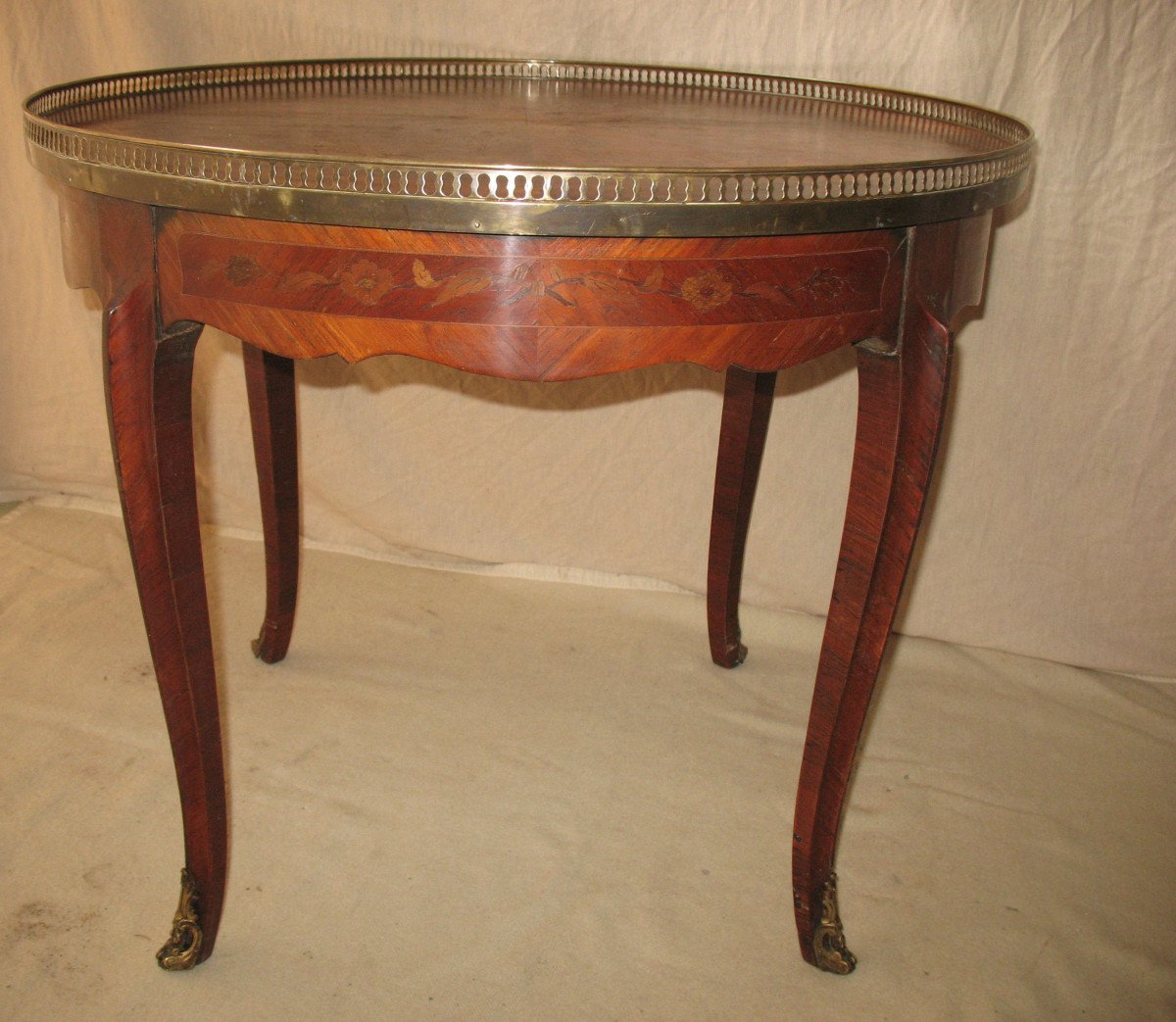 Bouillotte Table In Louis XV Style Marquetry-photo-2