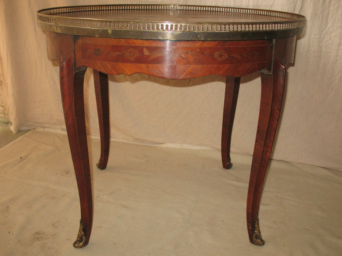 Bouillotte Table In Louis XV Style Marquetry-photo-5