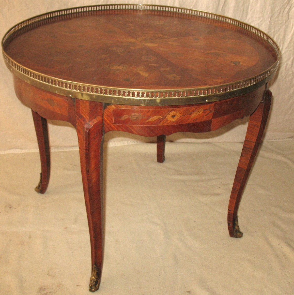 Bouillotte Table In Louis XV Style Marquetry-photo-7