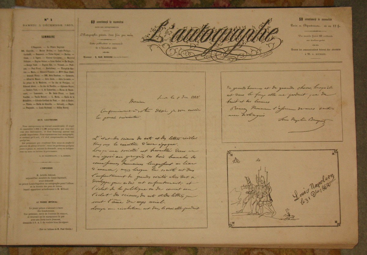 L'autographe  Livre de recueil d'autographes de personnalités 210 pages 1ère édition de 1864-photo-3