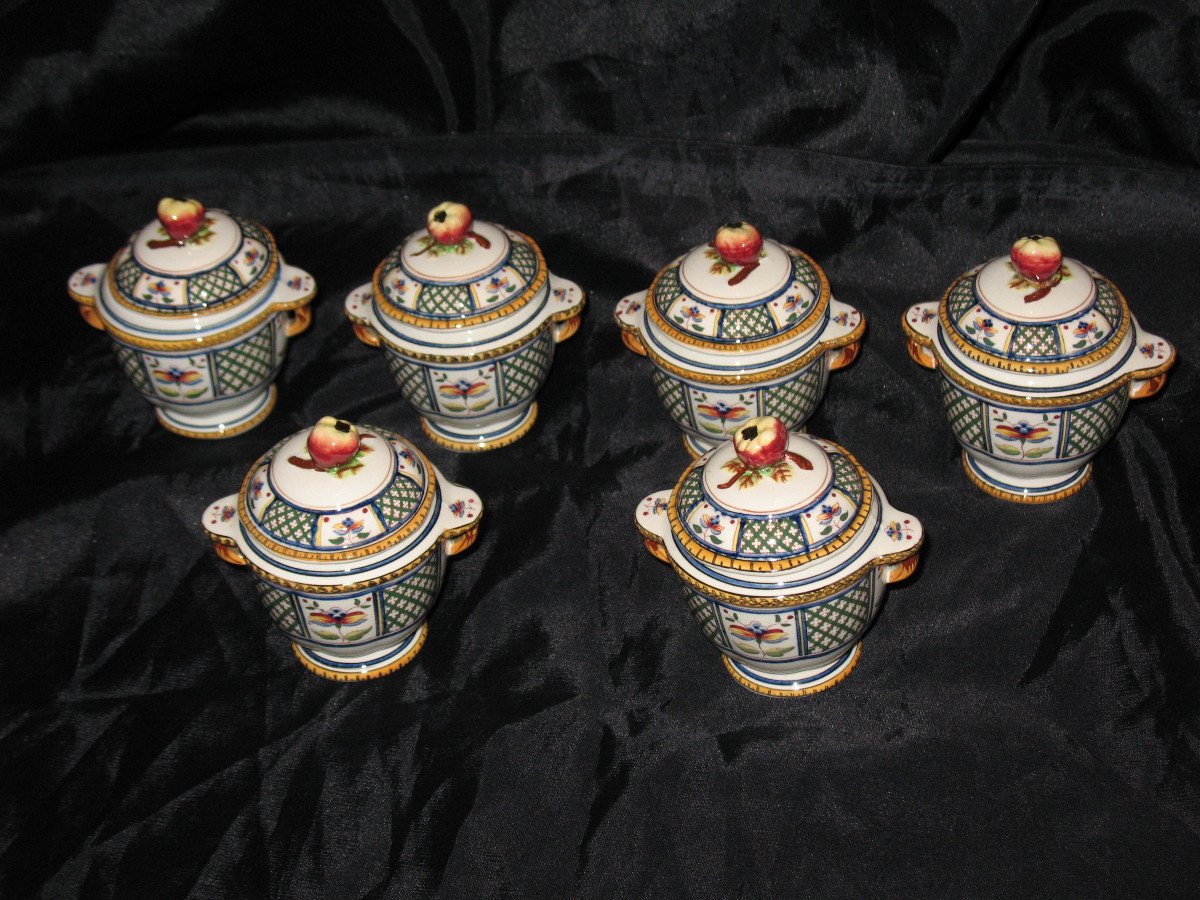 Sarreguemines Earthenware Table Service, Montmorency Decor, 90 Pieces, Late 19th Century-photo-6