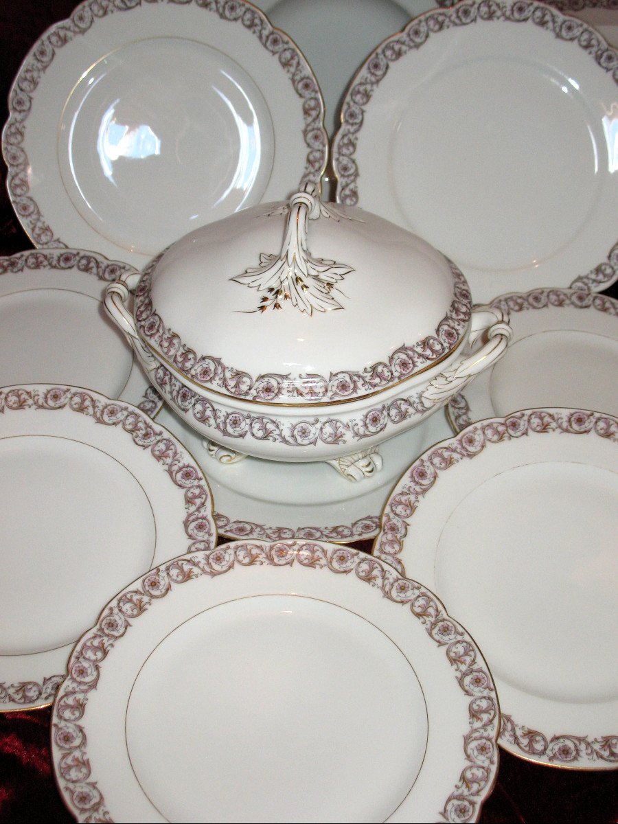 Part Of A Paris Porcelain Table Service With Louis XV Decoration By Hache And Jullien In Vierzon