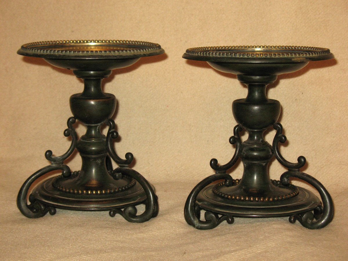 Pair Of Louis XVI Style Bronze Cups 19th Restoration Period