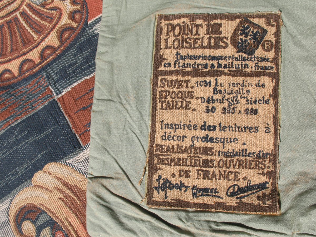 Large Halluin Tapestry In Loiselles Stitch - Le Jardin De Bagatelle - D: 175 X 235 Cm-photo-7