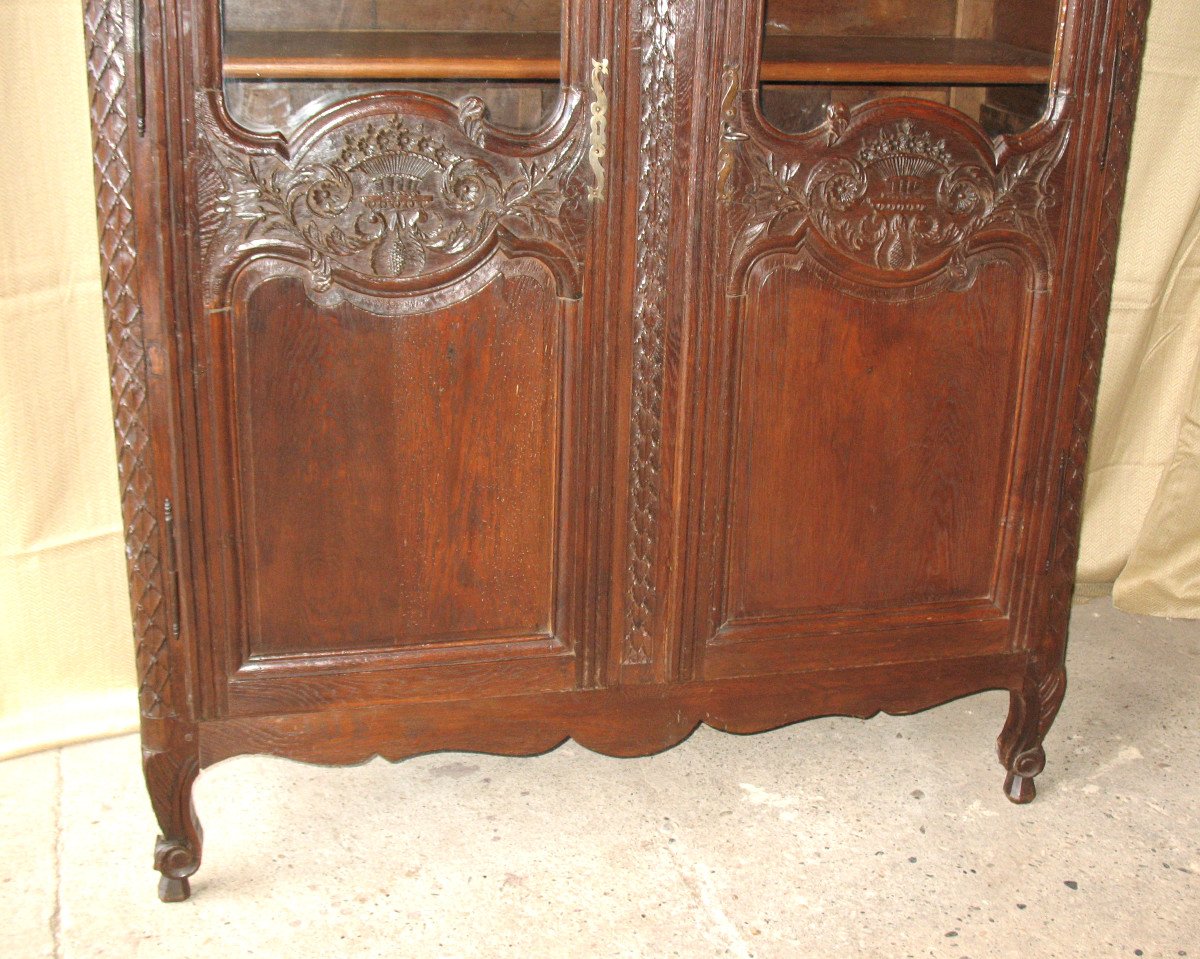 Wedding Cabinet Glazed And Carved In Oak 19th Time Origin Normandy-photo-2