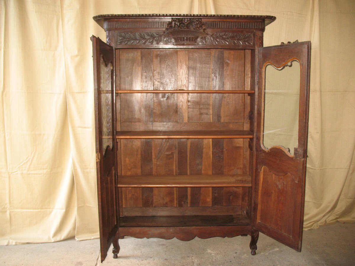 Wedding Cabinet Glazed And Carved In Oak 19th Time Origin Normandy-photo-8