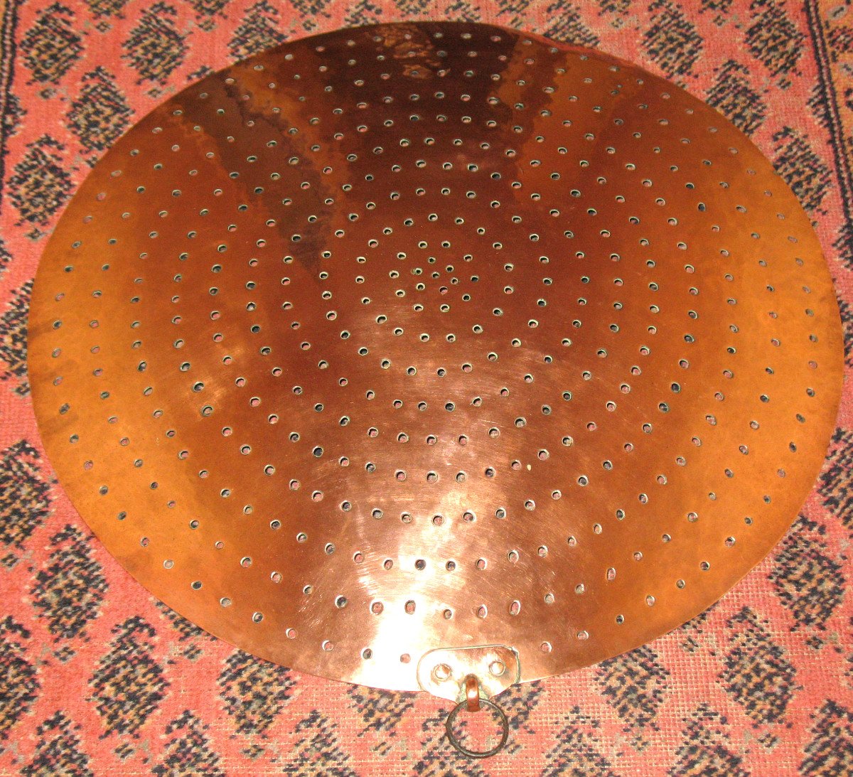 Very Large 19th Century Copper Strainer In Perfect Condition-photo-7