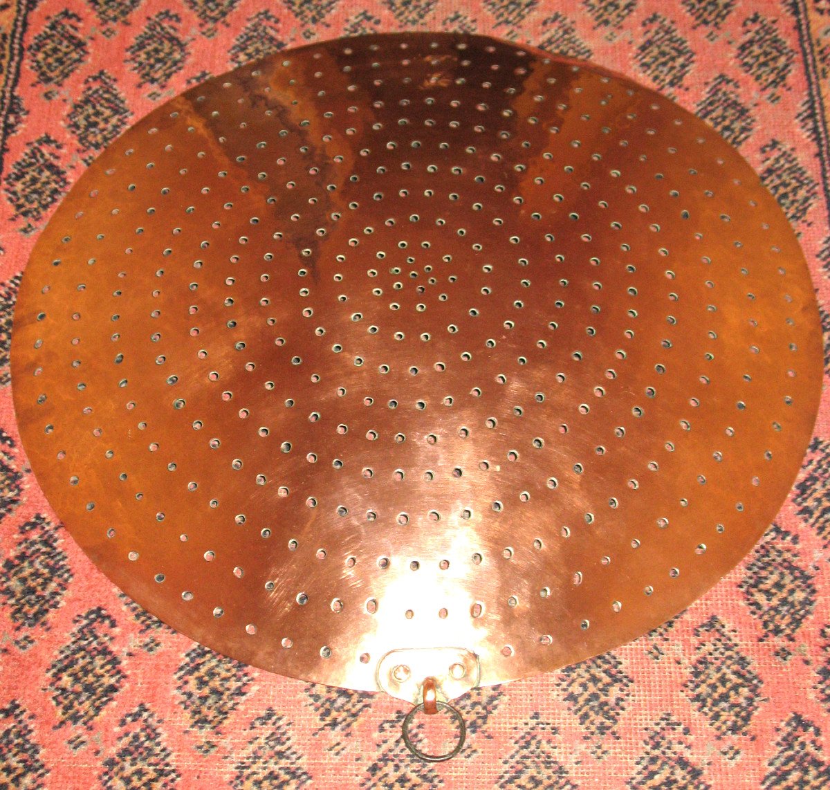 Very Large 19th Century Copper Strainer In Perfect Condition-photo-8