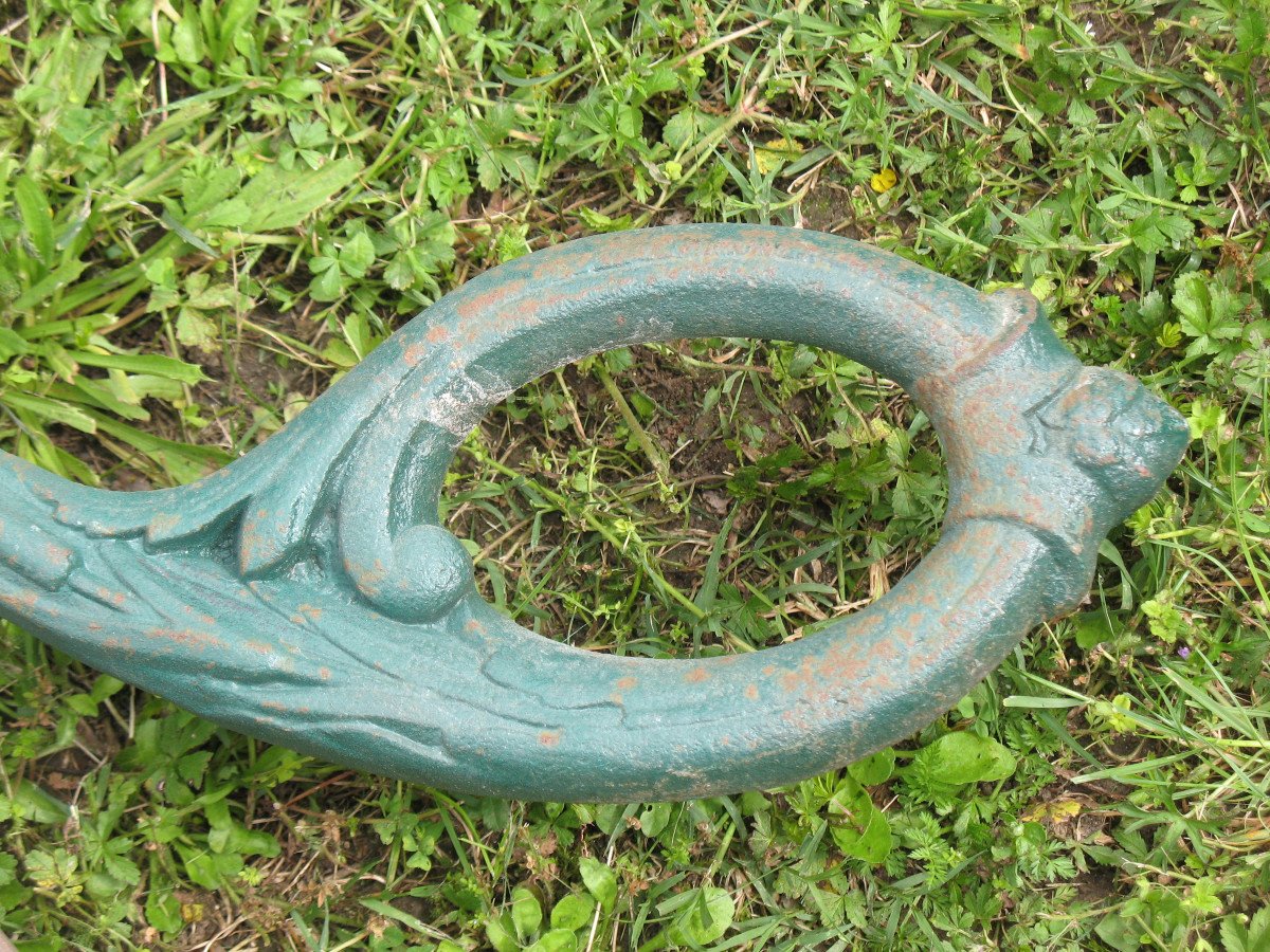 Cast Iron Water Pump, 19th Century, Chappée Brand, Decorated With Dolphins And Plants, H: 140 Cm-photo-5