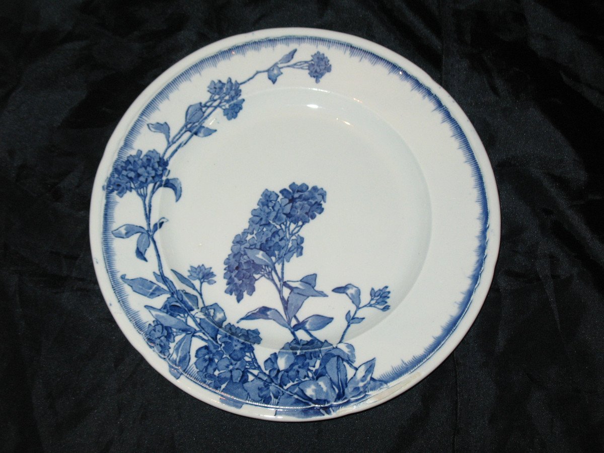 Table Service In Fine Bordeaux Earthenware Chevreuse Floral Decor 97 Pieces 19th Century-photo-1