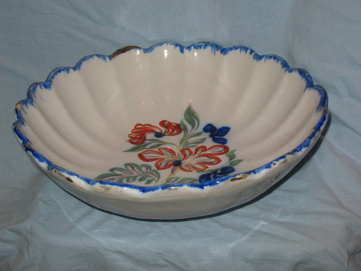 Earthenware Set From The South West Of Auvillar Martres Tolosane Thiviers  19th Century, 8 Pieces With Floral Decoration-photo-3