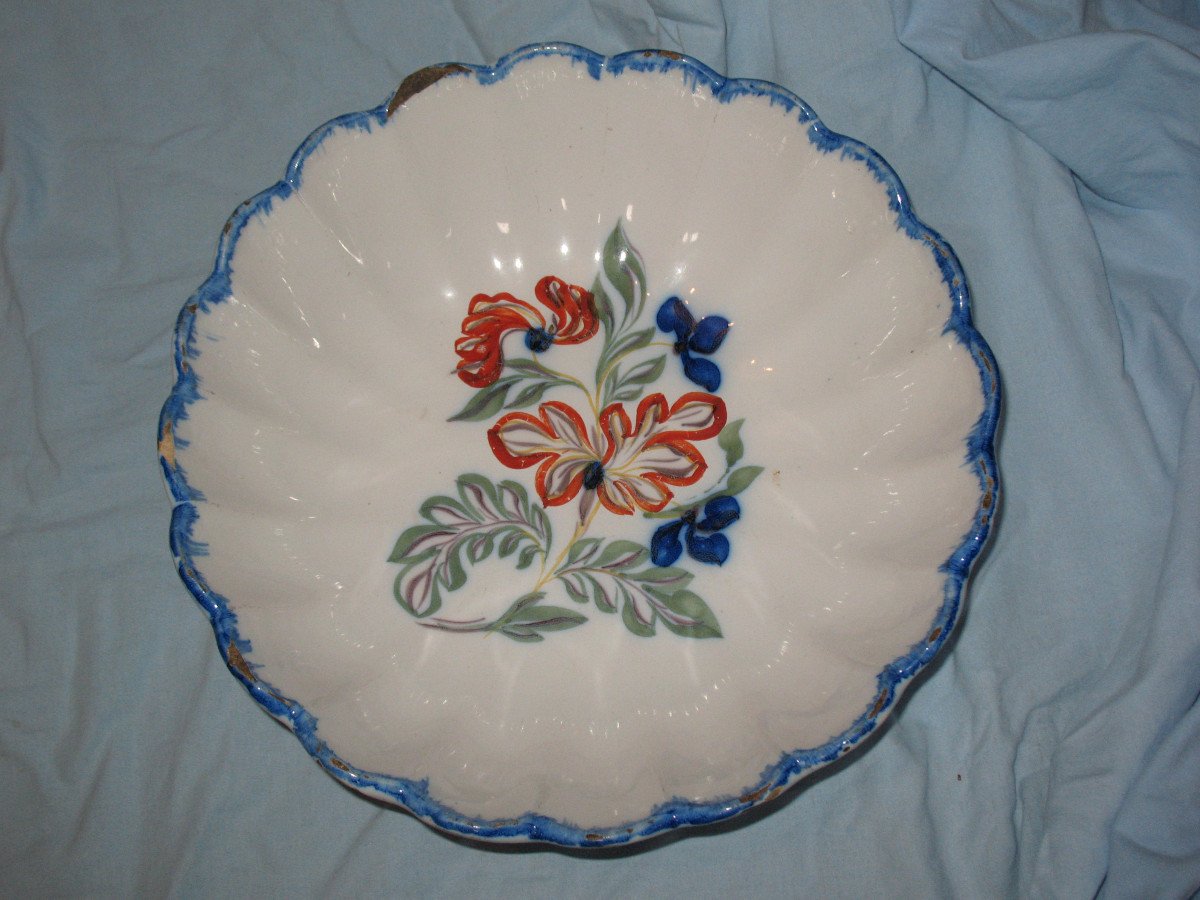 Earthenware Set From The South West Of Auvillar Martres Tolosane Thiviers  19th Century, 8 Pieces With Floral Decoration-photo-4