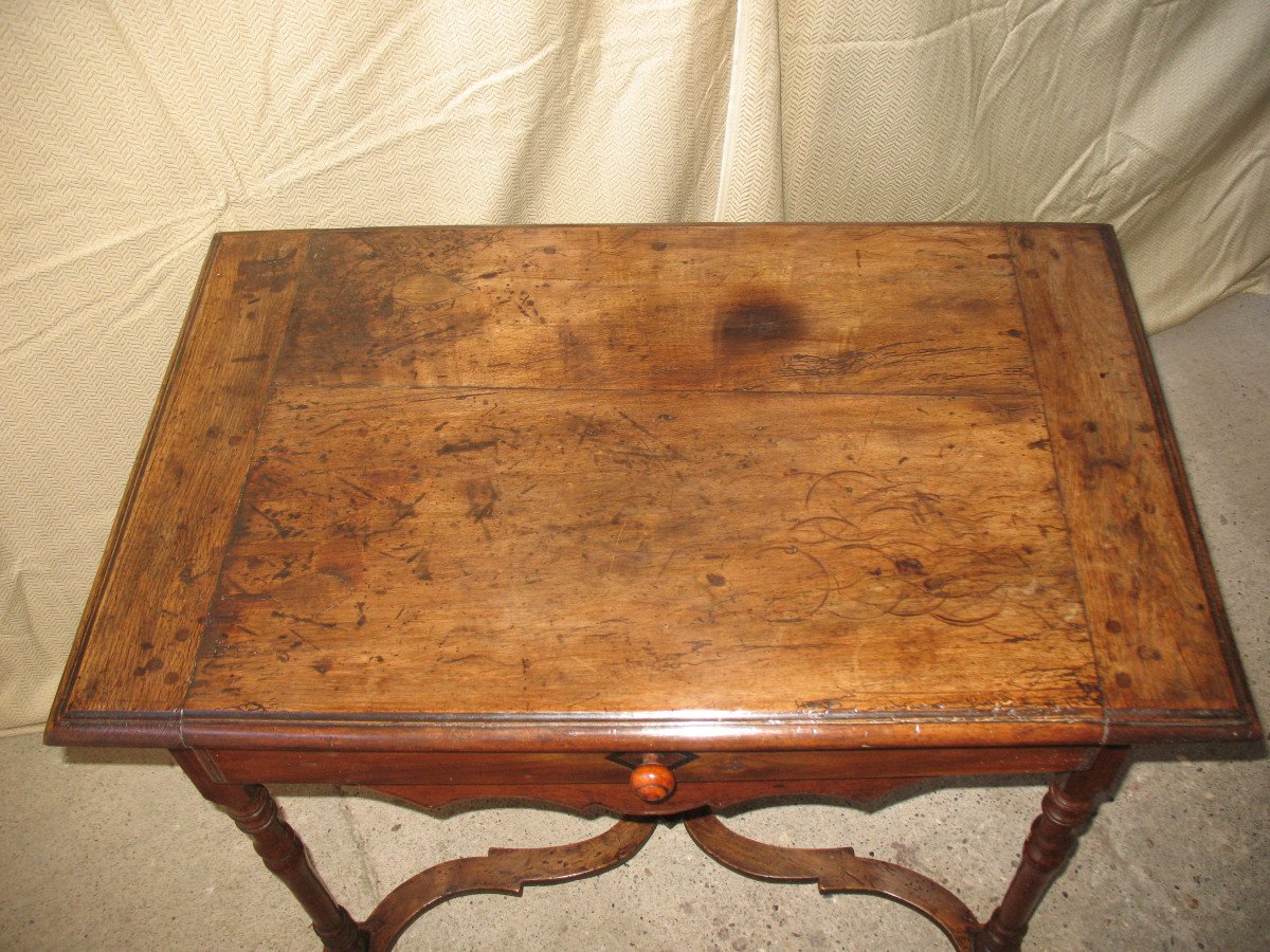 Table à écrire bureau avec tiroir époque Louis XIII en bois massif  17ème-photo-1