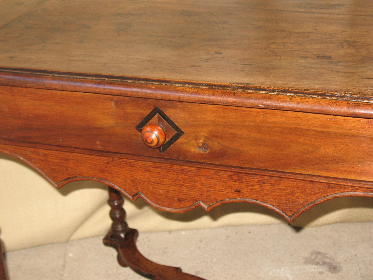 Table à écrire bureau avec tiroir époque Louis XIII en bois massif  17ème-photo-2