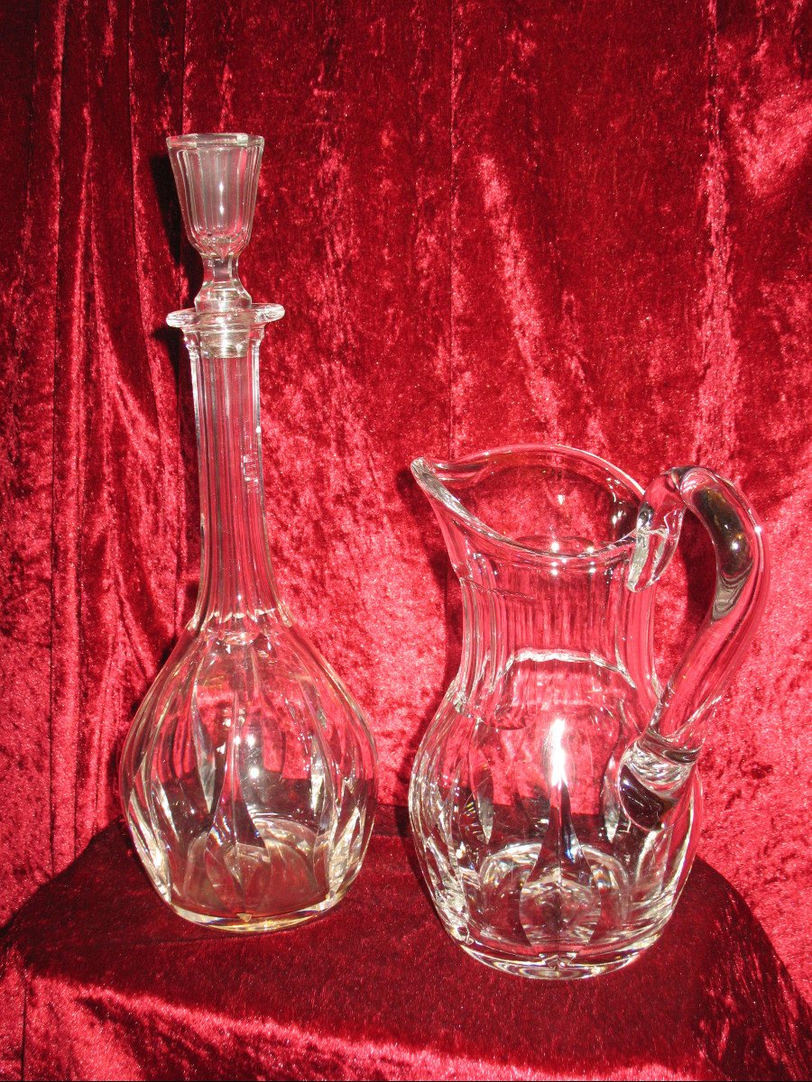 Cristal Saint Louis carafe et pichet en cristal taillé époque 20ème-photo-2