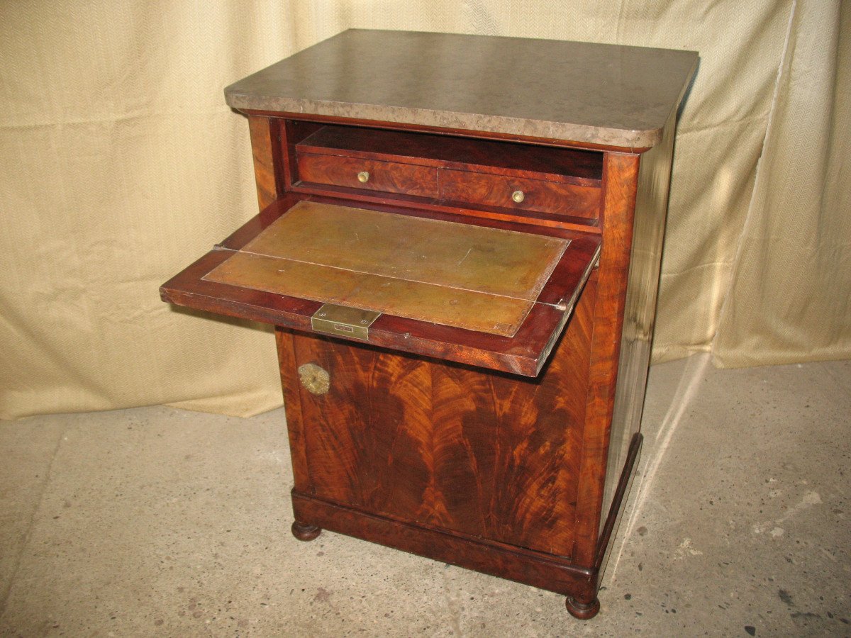 Small Chest Of Drawers In Flamed Mahogany Restoration Period 19th-photo-4