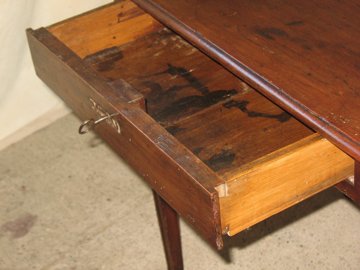 Petite table à écrire bureau époque Louis XVI en merisier massif avec 1 tiroir époque 18ème-photo-6