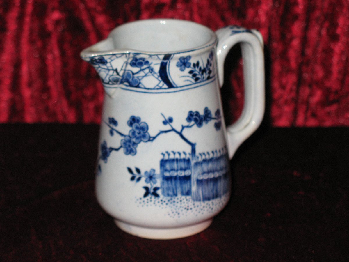 3 pichets pots à lait en faïence de Creil et Montereau décor Japon époque 19ème-photo-4